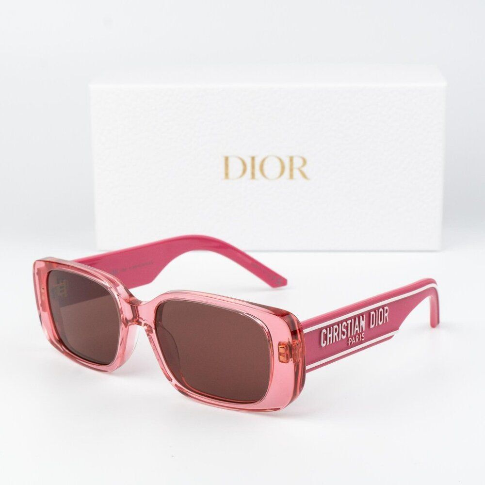 Dior WILDIOR S2U Women Sunglasses Translucent Fuchsia Rectangle WILDIOR S2U 73D0